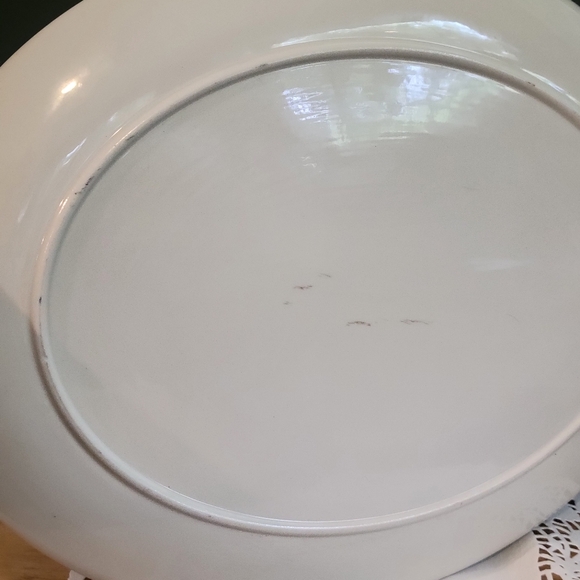 Set of Two Eclectic Ceramic  Serving Platters Steel Gray & Bisque - Picture 5 of 15